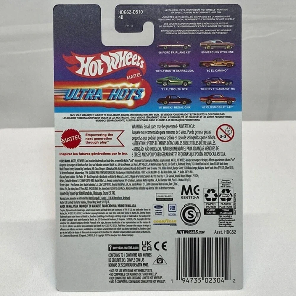 Hot Wheels '69‎ Mercury Cyclone Ultra Hots 2/8 HDG52 Die-cast Car 1:64 NIP 2022